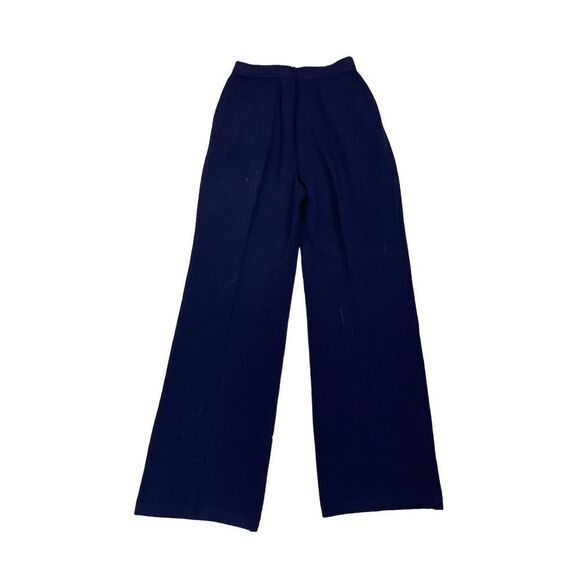 St. John Collection By Marie Gray Santana Knit Navy Blue Wide Leg Pants Size 2 - Picture 5 of 5